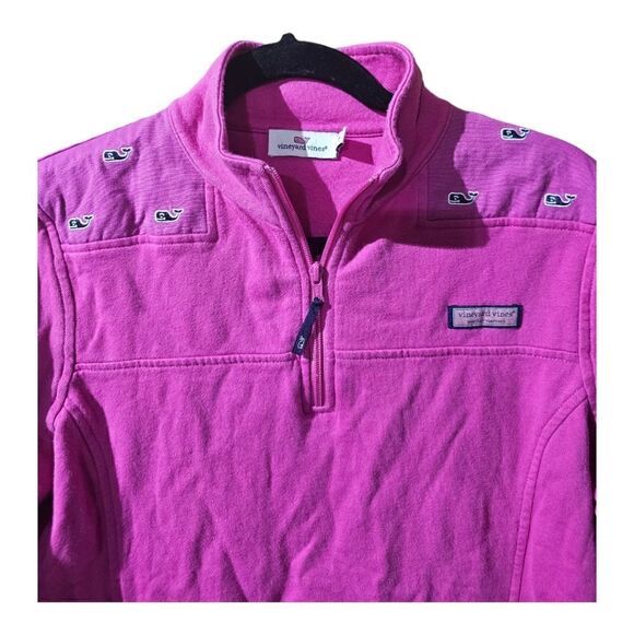 VINEYARD VINES Hot Pink and Navy 3/4 Zip Pullover Sweatshirt - Size Medium - Picture 3 of 8